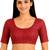 Maroon spandex golden zari straight line stretchable readymade saree blouse