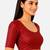 Maroon spandex golden zari straight line stretchable readymade saree blouse