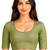 Pista green spandex golden zari straight line stretchable readymade saree blouse