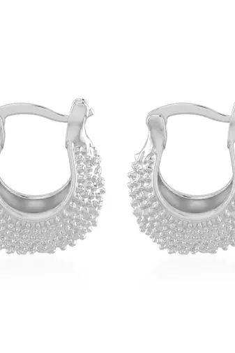 Brass anti tarnish silver plated hoop earrings for women
