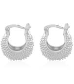Brass anti tarnish silver plated hoop earrings for women