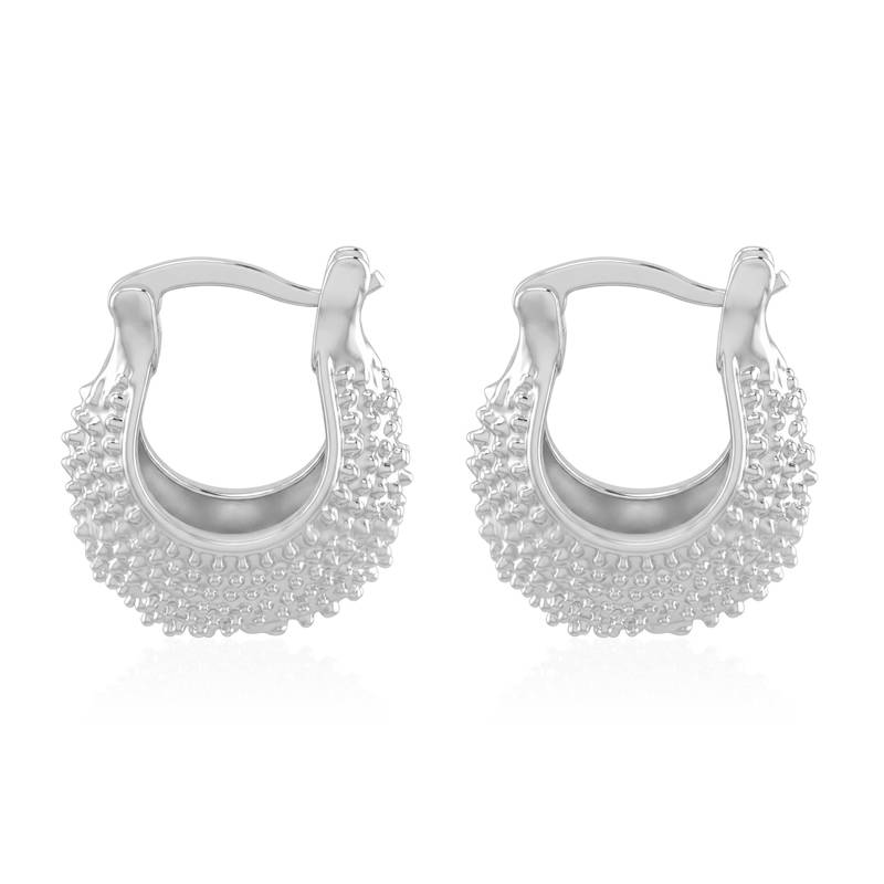 Brass anti tarnish silver plated hoop earrings for women