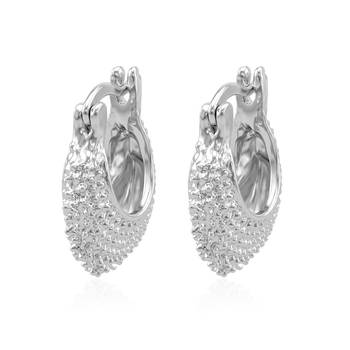 Brass anti tarnish silver plated hoop earrings for women 2
