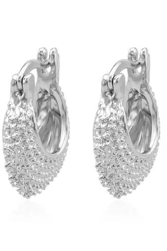 Brass anti tarnish silver plated hoop earrings for women