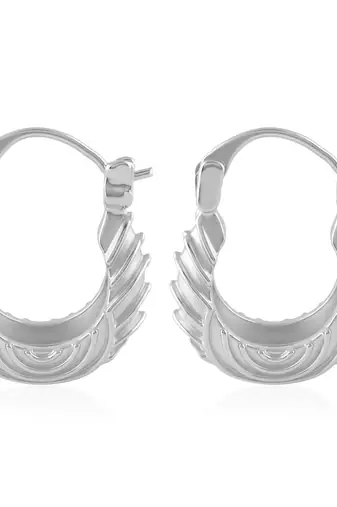 Brass anti tarnish silver plated hoop earrings for women
