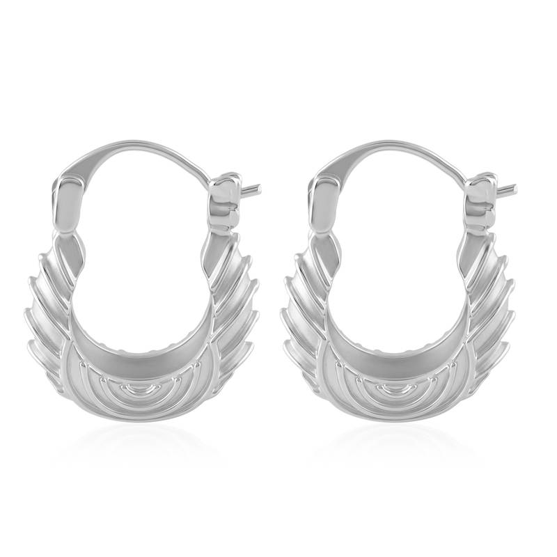 Brass anti tarnish silver plated hoop earrings for women