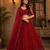 red color Zari Embroidery Sequins work Crystal Beads Handwork net Lehenga choli set