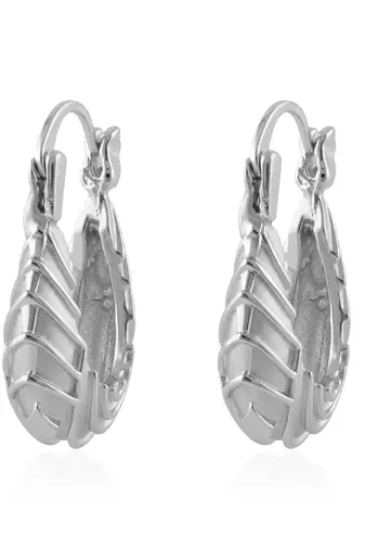 Brass anti tarnish silver plated hoop earrings for women