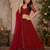 red color Zari Embroidery Sequins work Crystal Beads Handwork net Lehenga choli set