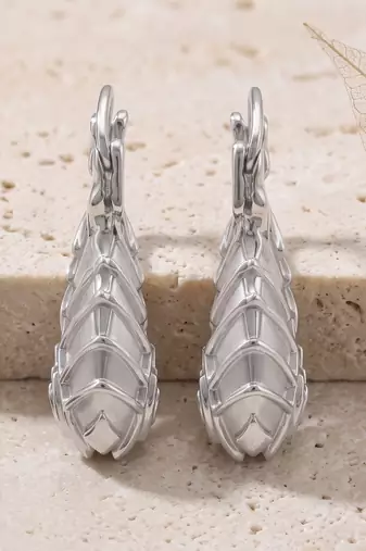 Brass anti tarnish silver plated hoop earrings for women
