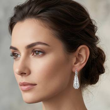 Brass anti tarnish silver plated hoop earrings for women 4