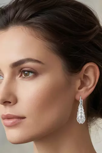 Brass anti tarnish silver plated hoop earrings for women