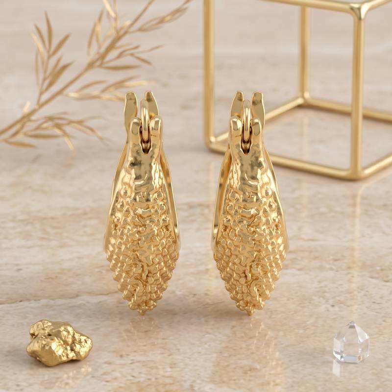Brass hold plated fashion hoop earrings for women