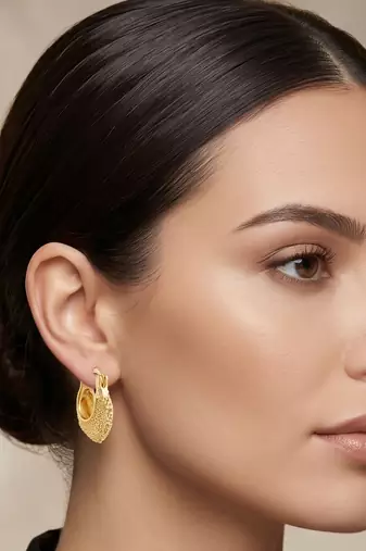 Brass hold plated fashion hoop earrings for women