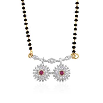 Brass imitation diamond ruby mangalsutra for women 2