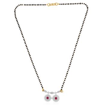 Brass imitation diamond ruby mangalsutra for women 3
