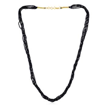 Natural black onyx facetted beads necklace for women 1