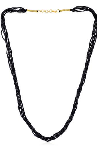 Natural black onyx facetted beads necklace for women