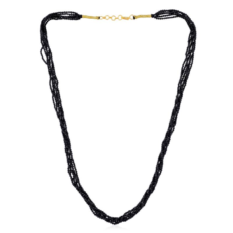 Natural black onyx facetted beads necklace for women