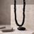 Natural black onyx facetted beads necklace for women