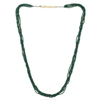 Natural emerald facetted beads necklace for women 1