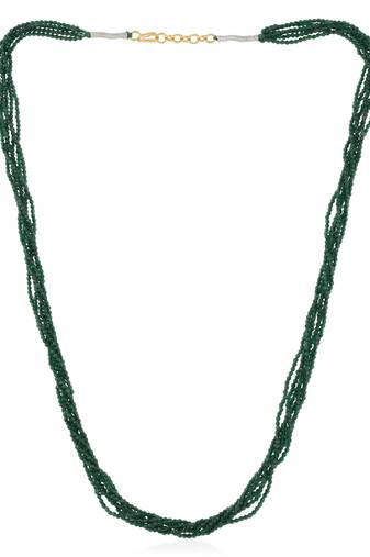 Natural emerald facetted beads necklace for women