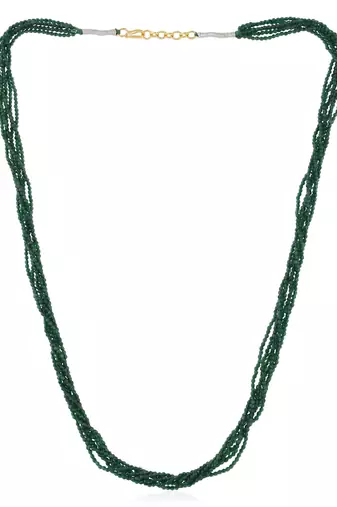 Natural emerald facetted beads necklace for women