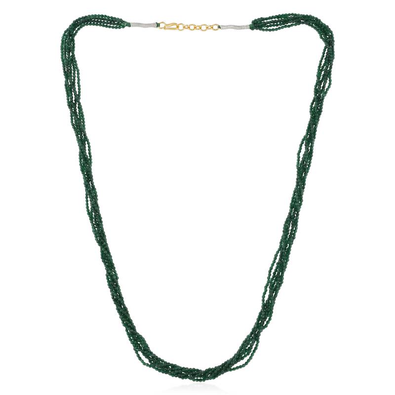 Natural emerald facetted beads necklace for women