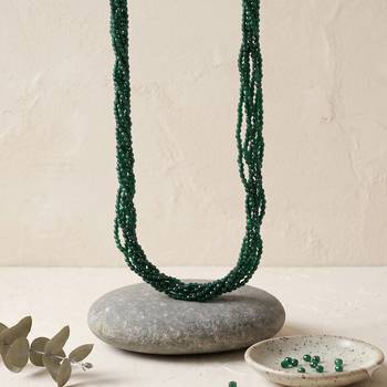 Natural emerald facetted beads necklace for women 2