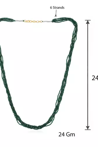 Natural emerald facetted beads necklace for women