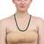 Natural emerald facetted beads necklace for women