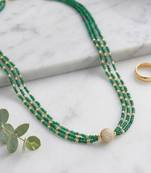 Natural emerald moissanite studded rich necklace for women