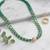 Natural emerald moissanite studded rich necklace for women