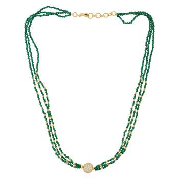 Natural emerald moissanite studded rich necklace for women 2