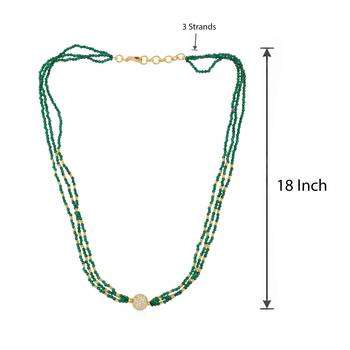 Natural emerald moissanite studded rich necklace for women 3