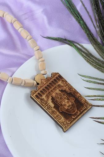 Wooden khatu shyam tulsi necklace mala