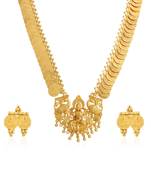 Brass gold lakshmi necklace set for women