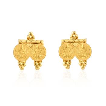 Brass gold lakshmi necklace set for women 3