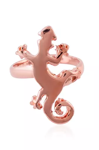 Pure copper lizard design fashion finger ring for men women
