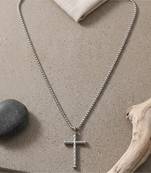Brass antique silver finish crucifix cross pendant