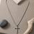 Brass antique silver finish crucifix cross pendant