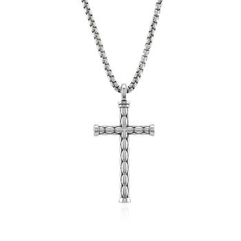 Brass antique silver finish crucifix cross pendant 2