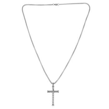 Brass antique silver finish crucifix cross pendant 3