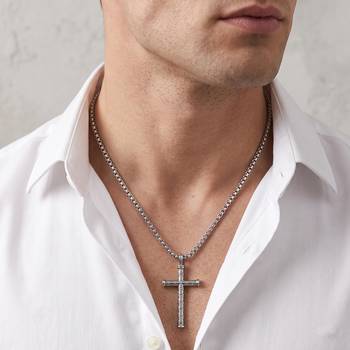 Brass antique silver finish crucifix cross pendant 4
