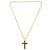 Brass gold black enamelled cross pendant