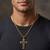 Brass gold black enamelled cross pendant