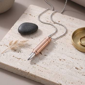 Copper with silver tip bullet pendant for men women 1