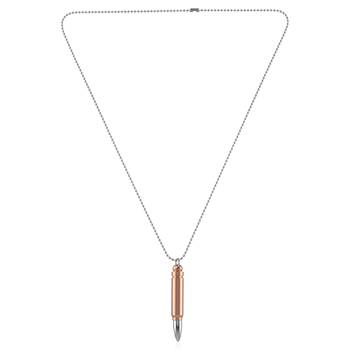 Copper with silver tip bullet pendant for men women 2