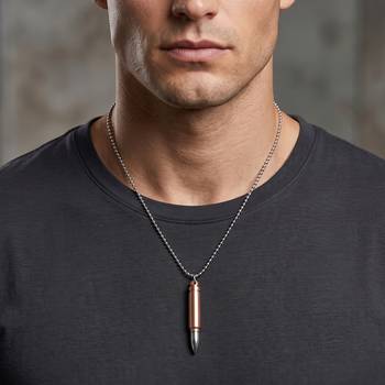 Copper with silver tip bullet pendant for men women 3