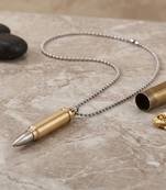 Brass bullet with silver tip pendant for men women